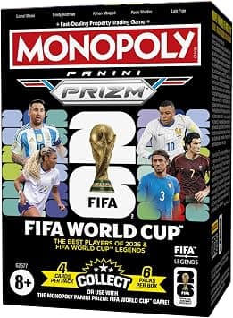 Monopoly Panini Prizm: FIFA World Cup Trading Cards Booster Box | Current Stars and FIFA WORLD CUP Legends | Gifts for Soccer Fans - Amazon.ae Price Tracker
