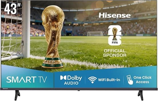 Hisense 43 inch Smart TV FHD 4K E4Q-Natural Colour Enhancer,High Contrast,Share to TV,Dual Band Wi-Fi, Game Mode, Eye Care Mode,Youtube, Netflix, Shahid 43E4Q (2025 UAE Version) - Amazon.ae Price Tracker