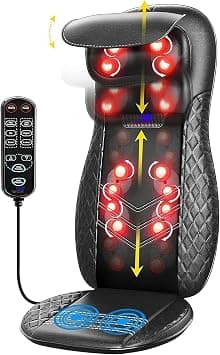 SKY LAND Neck & Back Massager with Heat, Shiatsu & Rolling Massage Chair Pad with Adjustable Neck Pillow, Vibration Seat & Spot Massage for Pain Relief & Relaxation | Home & Office – EM-5227 - Amazon.ae Price Tracker