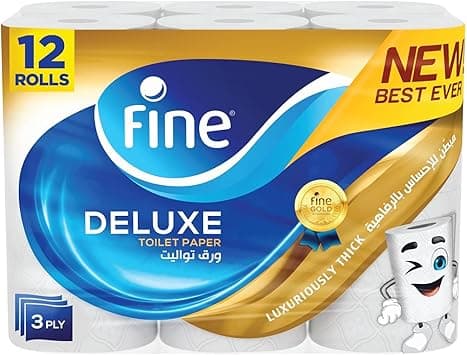 Fine Deluxe Toilet Tissues Paper 12 Rolls, 140 sheets x 3 Ply - Amazon.ae Price Tracker
