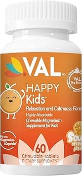 VAL Chewable Magnesium for Kids, Relaxation and Calm Formula, Glycinate, Citrate, Taurate, Vitamin B6, D, C, Natural Orange Flavor, Sugar Free, Gluten Free, Non-GMO, 60 Chewable Tablets - Amazon.ae Price Tracker