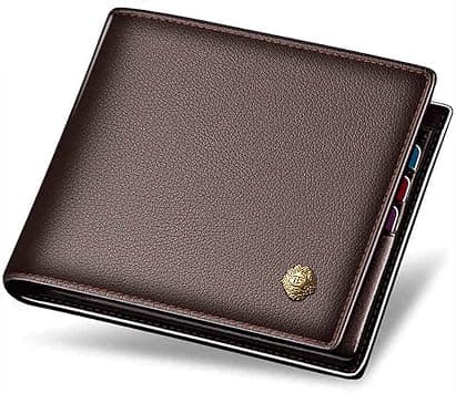 LAORENTOU Men's Wallets, Genuine Leather RFID Blocking Mens Bifold Wallets with Zipper Coin Pocket Casual Men Purse Slim Short Wallet Gift for Father day, Brown, One_Size, Business & Leisure Wallet - Amazon.ae Price Tracker