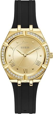 GUESS Blue + Rose Gold-Tone Crystal Silicone Watch - Amazon.ae Price Tracker