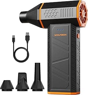 WOLFBOX electric air duster MegaFlow 50 with 110000RPM, 3-Gear adjustable mini blower, Cordless, Fast charging, Suitable for dust removal in computers, keyboards, cars, houses and outdoors - Amazon.ae Price Tracker