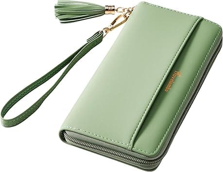 Travelambo Womens Wallet Tassel Bifold Ladies Cluth Wristlet Wrist strap Long Purse (Access Green Light) - Amazon.ae Price Tracker