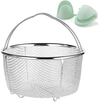 Stainless Steel Steamer Basket for Instant Pot Accessories 6&8quart, Heavy-Duty Pressure Cooker with Silicone Handle Vegetable Steamer Insert, Egg Basket, Pasta Strainer,Silver - Amazon.ae Price Tracker