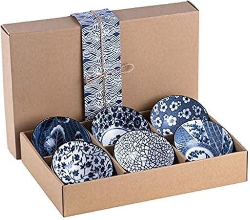 N.A. 4.5 inch Natural Healthy Japanese Ceramic Bowl soup meal Gift Set Blue and White Porcelain tableware - Amazon.ae Price Tracker