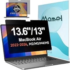 Mamol 360° Privacy Screen for MacBook Air 13.6 & 13 Inch 2022-2026 (M2, M3, M4, M5), Anti Glare Blue Light Filter, Nano No Glue 4 Way Anti Spy Black Protector for Mac Air 13In Laptop Computer - Amazon.ae Price Tracker