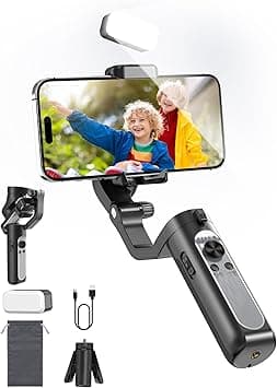 NALACAL KASTWAVE Gimbal Stabilizer for Smartphone, 3-Axis Gimbal for iPhone & Android with Magnetic Adjustable Fill Light,Foldable Stabilizer for One-Key Inception for Youtuber,Vlog,Video Record - Amazon.ae Price Tracker