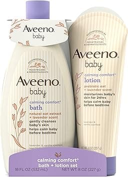 Aveeno Baby Calming Comfort Bath & Lotion Set, Baby Skin Care Products with Natural Oat Extract, Lavender & Vanilla, 2 Items - Amazon.ae Price Tracker