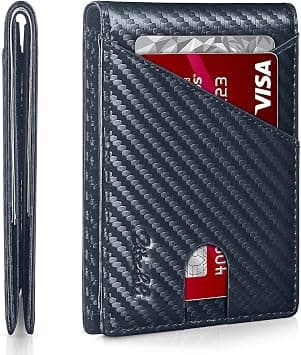 Zitahli Wallet for Men Slim 11 Credit Card Holder RFID Blocking Small Men's Wallet Bifold Minimalist Front Pocket With Mens Gifts Box, carbon blue, Casual - Amazon.ae Price Tracker