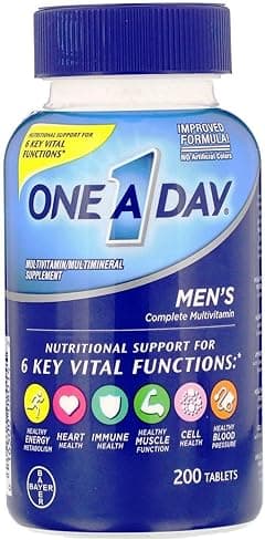 Bayer One A Day, Men’s Multivitamin, Minerals, Supplement with Vitamin A, Vitamin C, Vitamin D, Vitamin E and Zinc for Immune Health Support, B12, Calcium & More, 200 Tablets - Amazon.ae Price Tracker