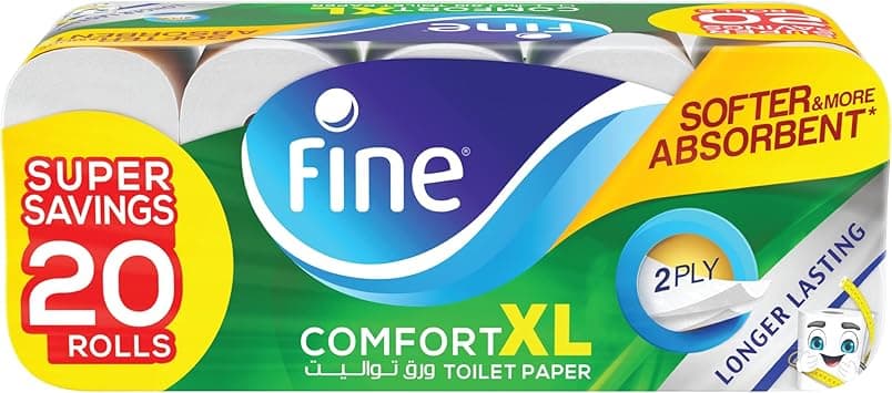 Fine Comfort XL Toilet Tissues Paper, 20 Rolls x 250 sheets x 2 Ply - Amazon.ae Price Tracker