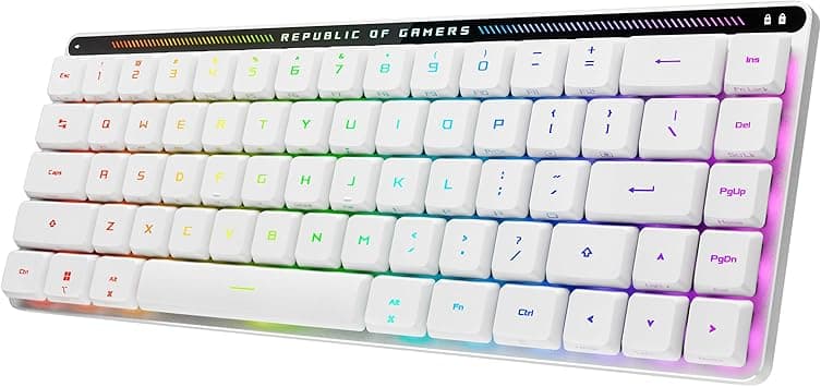 ASUS ROG Falchion RX Low Profile 65% Compact Wireless Gaming Keyboard, Pre-lubed ROG RX Red Low-Profile Optical Switches, Integrated Silicone Dampening Foam, ABS Keycaps, AR layout, White - Amazon.ae Price Tracker