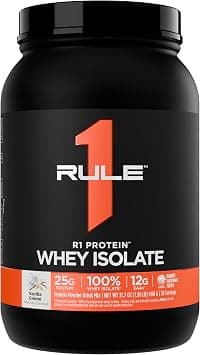 Rule1 Proteins, R1 Protein - Vanilla Crรจme, 25g Fast-Acting, Super-Pure 100% Isolate and Hydrolysate Protein Powder with 6g BCAAs for Muscle Growth and Recovery, 2lbs - Amazon.ae Price Tracker