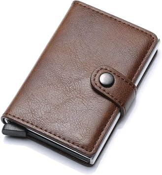 Sausiry anti-theft RFID Wallet Credit Card Wallet Card & ID Cases Purse Money Cash Holder - brown - Amazon.ae Price Tracker