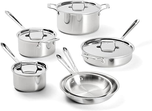 All-Clad BD005705 D5 Stainless Steel 5-Ply Bonded Dishwasher Safe Cookware Set, 5-Piece, Silver 10-Piece Metallic 8400000692 - Amazon.ae Price Tracker