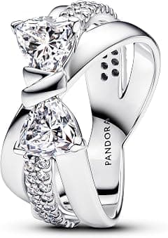 PANDORA Damenring Funkelnde Schleife รberkreuzt Silber 193553C01 - Amazon.ae Price Tracker