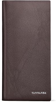 VANNANBA Full Grain Wallet for Men RFID Blocking Leather Checkbook Wallet,Slim Bifold Credit Card Holder with ID Window & Gift Box - Amazon.ae Price Tracker