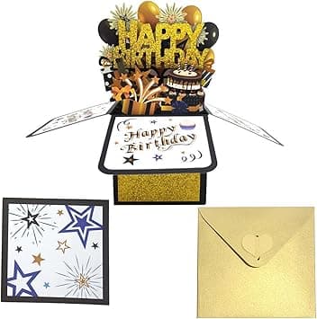 3D Happy Birthday Card, Paper Pop Up Birthday Cards Greeting Cards with Blank Card and Envelope, Adults and Kids Funny Happy Birthday Pop Up Card for Daughter, Son, Mom, Dad, Friend (E) - Amazon.ae Price Tracker