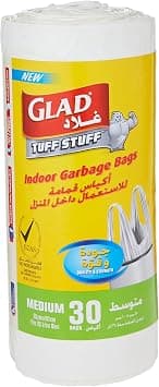 Glad Tuff Stuff Garbage Bag Medium White Handle Bags, Size 51 cm x 60 cm, 30pcs (Packaging may vary) - Amazon.ae Price Tracker