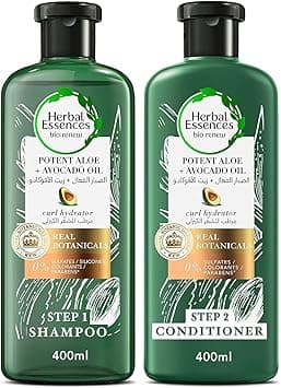 Herbal Essences Sulfate Free Potent Aloe Vera + Avocado Oil Curl Hydrating Shampoo and Conditioner, Multi-Color 400ml - Amazon.ae Price Tracker