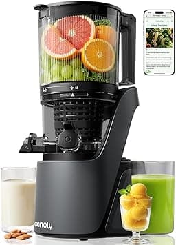 Canoly C16 Cold Press Juicer, 150mm & 2.6L Extra Big Feed Chute, 3-lN-1 Strainers (Juice &Sorbet & Nut Milk), Powerul AC Brushless Motor, Self Precut System, Juicer Machines with BPA-Free, Space Gray - Amazon.ae Price Tracker