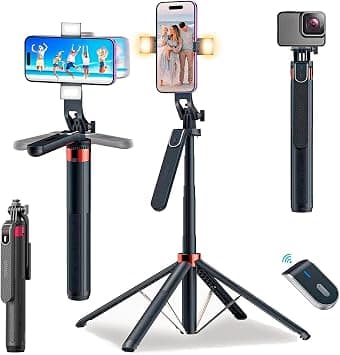 180cm Selfie Stick Tripod, All in One Extendable Phone Tripod Stand with 360° Rotation for iPhone and Android Phone Selfies-Vlogging, Live Streaming. - Amazon.ae Price Tracker