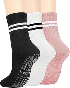 3 Pairs Sticky Grip Pilates Yoga Socks for Women Non-Slip Reformer, Barre, Ballet Dance Workout with Anti-Skid Soles (Extra Traction) - Amazon.ae Price Tracker