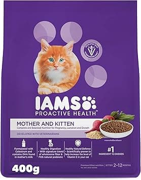 Iams Cat Food, Cat Dry Food for Mother and Kitten 400g, Cat Food Proactive Health, Complete and Balanced Nutrition - Amazon.ae Price Tracker