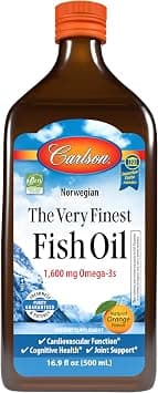 Carlson Norwegian The Very Finest Fish Oil, Orange, 1,600 mg Omega-3s, 500 mL - Amazon.ae Price Tracker