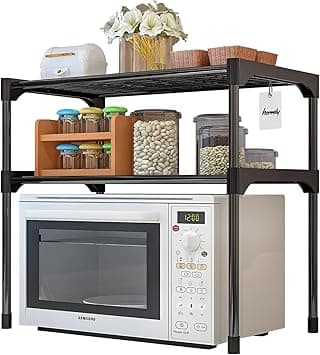 Hermily 2-Tier Kitchen Organizer Stand Shelf with Removable Storage Baskets, Durable Metal Construction, Space-Saving Countertop Organizer for Microwave, Small Appliances, Spices, Utensils, Black - Amazon.ae Price Tracker