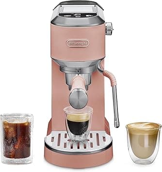 De'Longhi Dedica Duo Compact Espresso Machine - Cold Brew Coffee Maker with Milk Frother Wand- for Espresso, Hot & Iced Coffee, Cappuccinos, Lattes & Home Barista Brewing, Rosé Pink - Amazon.ae Price Tracker