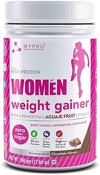 Mypro Sport Nutrition High Protein Women Weight Gainer With Power Full AGUAJE FRUIT Extract Dietary Supplement With ( 24 Vital Nutrients,3 Best Qaulity Protien ) Chocolate Flavor For Women-500 Gm - Amazon.ae Price Tracker