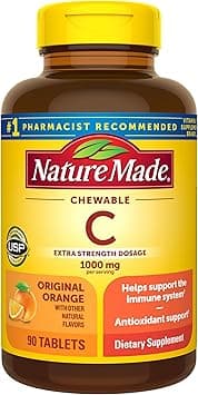 Nature Made Extra Strength Dosage Chewable Vitamin C 1000 mg per serving, Dietary Supplement for Immune Support, 90 Tablets, 45 Day Supply - Amazon.ae Price Tracker