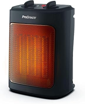Pro Breeze 2000W Mini Ceramic Fan Heater - 3 Heat Settings & Fan Only Mode with Built-in Overheat and Tip Over Protection, Electric Heater for Home, Office and Bedroom - Black - Amazon.ae Price Tracker