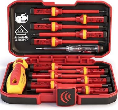 1000V Insulated Electrician Screwdriver Set - 13-Piece Professional Electrical Tools Screwdriver Set Insulation Handle CRV Steel Magnetic Phillips Slotted Pozi Torx Tips VDE & GS Certified - Amazon.ae Price Tracker