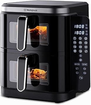 Westinghouse USA Double Stack Air Fryer 11L (5.5L + 5.5L) | Dual Zone Cooking, Foldable Display, 12 Presets, 2800W – BS Plug (UAE Version) - 2 Years Warranty - Amazon.ae Price Tracker