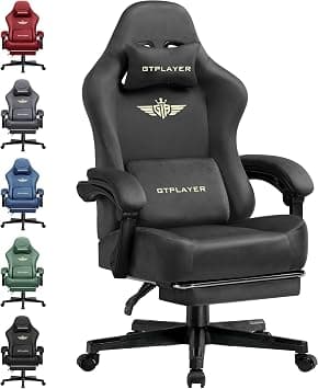 GTPLAYER Gaming Chair Fabric with Pocket Spring Cushion, Big and Tall Gamings Chairs 350LBS High Back Computer Chair with Footrest for Adults Lumbar Support Swivel Game Chair for Office Gaming Gray - Amazon.ae Price Tracker