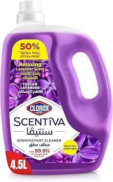 Clorox Scentiva Disinfectant Floor Cleaner 4.5L, Tuscan Lavender, Kills 99.9% of Viruses and Bacteria, Bleach Free - Amazon.ae Price Tracker