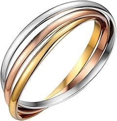 OIDEA Interlocking Bangle Bracelets for Women, Tri-Colour Stainless Steel Stackable Cuff Bracelet Friendship Bracelets Jewelry Gifts - Amazon.ae Price Tracker