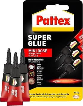 Pattex Super Glue Mini Dose, Strong All Purpose Adhesive For Repairs , Easy To Use Instant Super Glue, 3X1G - Amazon.ae Price Tracker