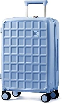 Carry On Luggage Suitcases With Wheels: Carry On Luggage 22x14x9 Airline Approved - Luggage With 8 Spinner Wheels, 100% PC Hard Shell - Suitcase For Travel Business (Blueberry Blue) - Amazon.ae Price Tracker