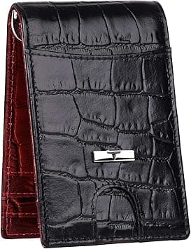 URBAN FOREST Eddy RFID Blocking Printed Black/Dark Red Money Clip Leather Wallet for Men, Black/Dark Red, RFID - Amazon.ae Price Tracker