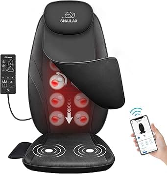 Snailax Back Massager with Soothing Heat, Gifts for Men, Women, Electric Deep Tissue Kneading Full Body Massage Chair for Back Pain, Home, Office Use, App Control - Amazon.ae Price Tracker