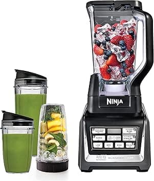 Ninja Nutri Ninja BL642 Personal and Countertop Blender with 1200-Watt Auto-iQ Base, 72-Ounce Pitcher, 18, 24, 32-Ounce Cups Spout Lids - Amazon.ae Price Tracker