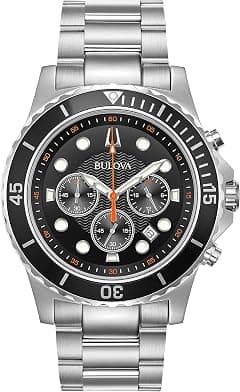 Bulova Men's Classic Sport 6-Hand Chronograph Quartz Watch, Calendar Date, Luminous Hands and Markers, 100M Water Resistant, 44mm - Amazon.ae Price Tracker