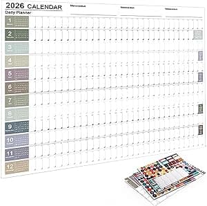 2026 Yearly Wall Calendar, 74 x 52cm Annual Year Wall Calendar with Stickers,Thick Paper, (Morandi) - Amazon.ae Price Tracker