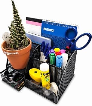 Maxi Mesh Desk Organizer Office Supplies Multi-Functional Caddy Pen Holder Stationery Organizer for Office, Home, School, Classroom - Amazon.ae Price Tracker
