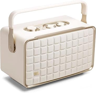 JBL Authentics 300 - Retro Style Wireless Bluetooth/WiFi Home Speaker, Built in Battery (4800mAh), Music Streaming Services via Built-in Wi-Fi, Built in Alexa and Google Assistant (White/Gold) - Amazon.ae Price Tracker